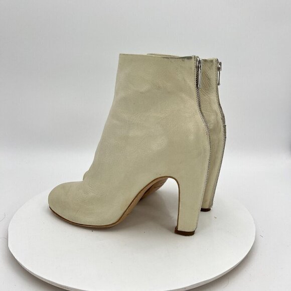 Officine Creative Women Size EU 39 Us 9 Cream Tan Suede Back Zip Ankle Boot - Picture 7 of 16